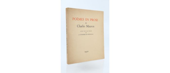 MAURON : Poèmes en prose - Erste Ausgabe - Edition-Originale.com