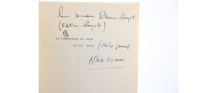 MEMMI : La libération du Juif II : portrait d'un juif - Autographe, Edition Originale - Edition-Originale.com