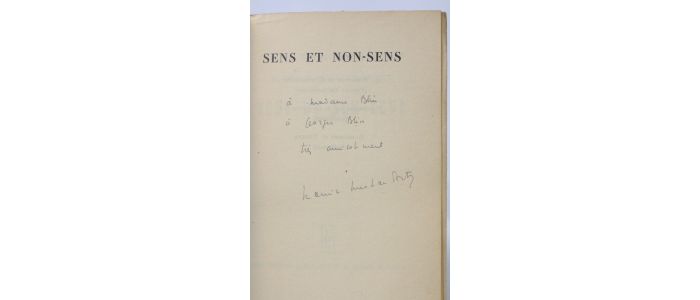MERLEAU-PONTY : Sens et non-sens - Libro autografato, Prima edizione - Edition-Originale.com