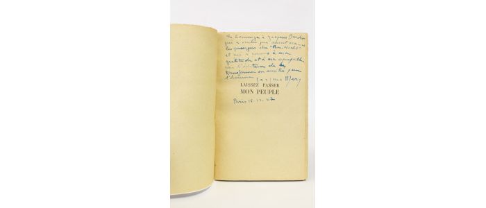 MERY : Laisser passer mon peuple - Signed book, First edition - Edition-Originale.com