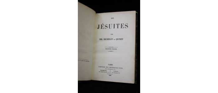 MICHELET : Des jésuites - Edition-Originale.com
