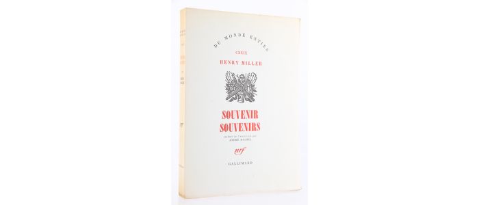 MILLER : Souvenirs Souvenirs - Edition Originale - Edition-Originale.com