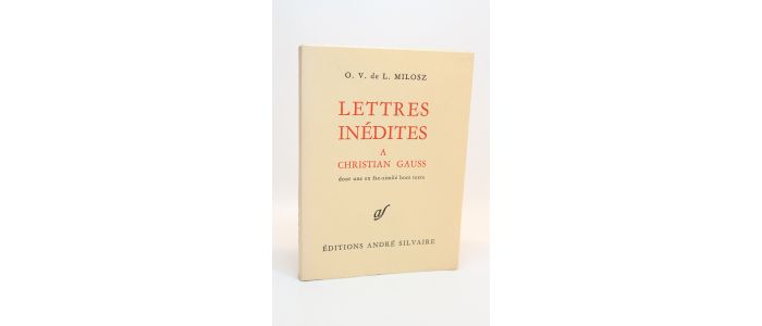 MILOSZ : Lettres inédites à Christian Gauss - Edition Originale - Edition-Originale.com