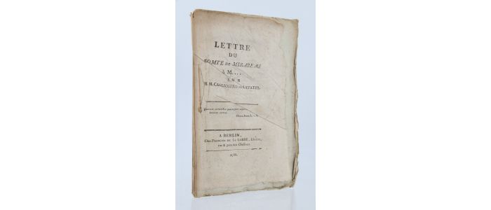 MIRABEAU : Lettre du comte de Mirabeau à M... sur MM Cagliostro et Lavater - Prima edizione - Edition-Originale.com