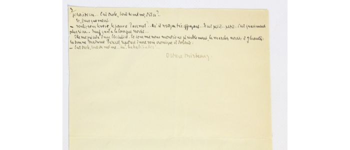 MIRBEAU : Manuscrit autographe signé « Habitudes » - Signed book, First edition - Edition-Originale.com