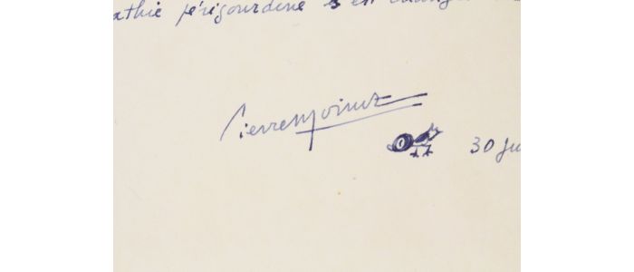 MOINOT : Lettre autographe signée de Pierre Moinot - Signiert, Erste Ausgabe - Edition-Originale.com
