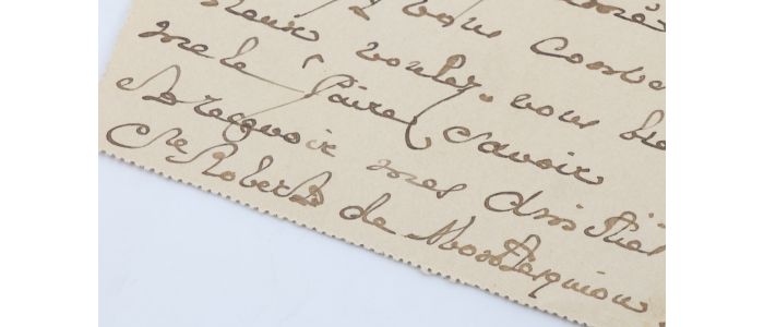 MONTESQUIOU : Carte-lettre autographe signée adressée à Henri Lapauze lui fixant un rendez-vous - Autographe, Edition Originale - Edition-Originale.com
