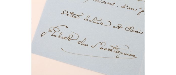 MONTESQUIOU : Immodeste lettre autographe signée de Robert de Montesquiou à Henri Lapauze concernant son dernier ouvrage : 