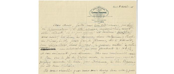 MONTESQUIOU : Lettre autographe datée et signée de Robert de Montesquiou à un ami (Henry Lapauze) l'invitant à un déjeuner pascal : 