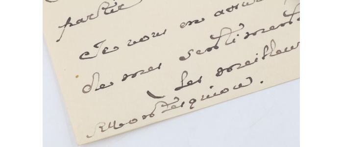 MONTESQUIOU : Lettre autographe signée de Robert de Montesquiou à propos d'un dessin qu'il tient à la disposition de son correspondant - Signiert, Erste Ausgabe - Edition-Originale.com
