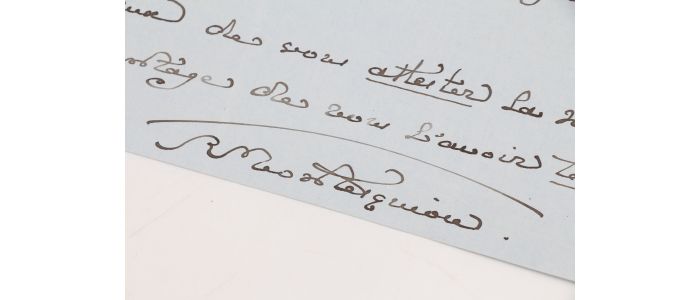 MONTESQUIOU : Lettre autographe signée de Robert de Montesquiou : 