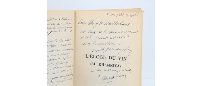 MONTHERLANT : L'éloge du vin (Al Khamriya) - Exemplaire d'Henry de Montherlant - Autographe, Edition Originale - Edition-Originale.com