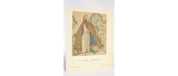 La Visite à l'Ermitage. Cape en ruban (pl.49, La Gazette du Bon ton, 1921 n°7) - Erste Ausgabe - Edition-Originale.com