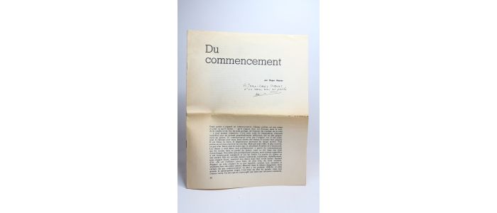 MUNIER : Du commencement - Autographe, Edition Originale - Edition-Originale.com