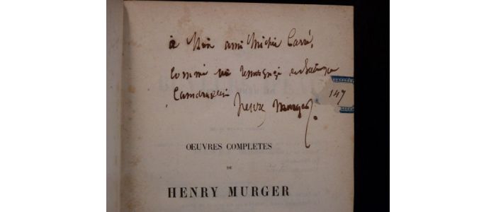 MURGER : Les buveurs d'eau - Libro autografato, Prima edizione - Edition-Originale.com