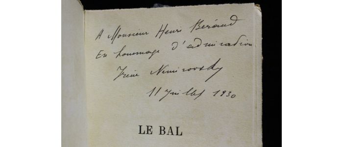 NEMIROVSKY : Le bal - Autographe, Edition Originale - Edition-Originale.com