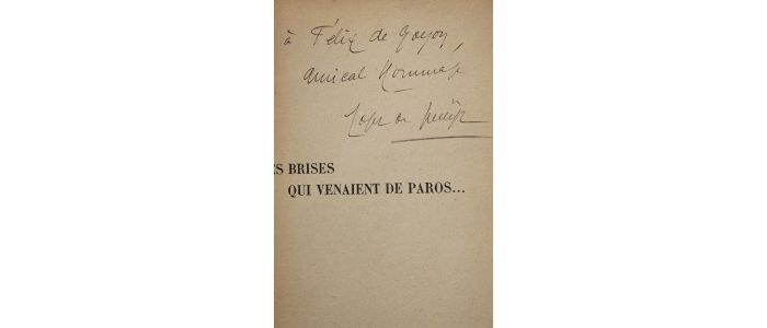 NEREYS : Des brises qui venaient de Paros... - Signed book, First edition - Edition-Originale.com
