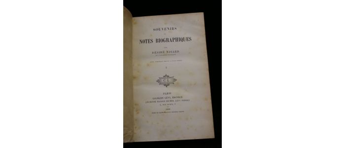 NISARD : Souvenirs et notes biographiques - Edition-Originale.com