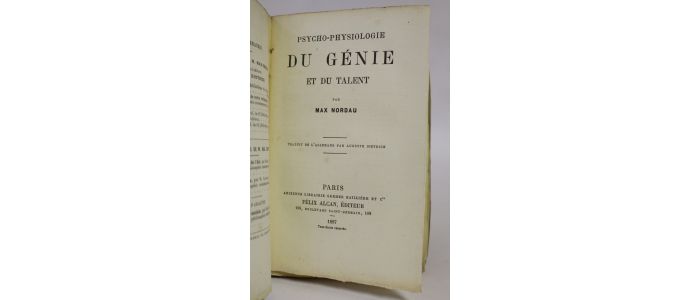 NORDAU : Psycho-physiologie du génie et du talent - First edition - Edition-Originale.com