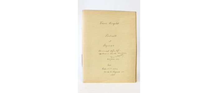 NORGELET : Portraits et paysages Manuscrit complet - Signiert, Erste Ausgabe - Edition-Originale.com