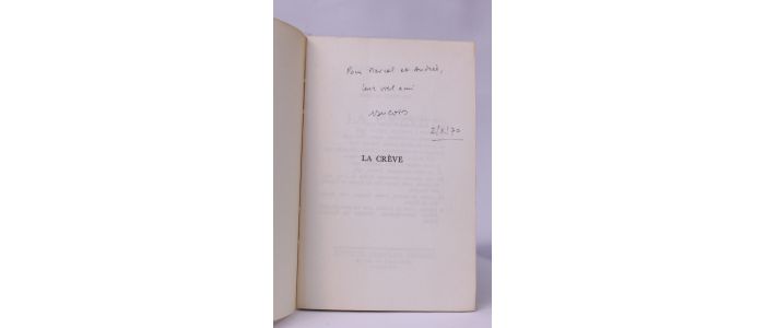 NOURISSIER : La Crève - Signed book, First edition - Edition-Originale.com