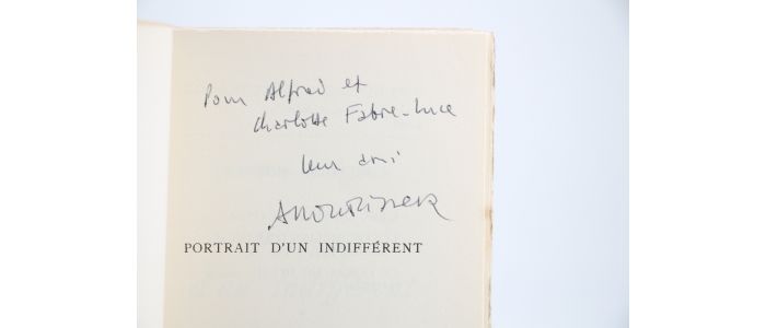 NOURISSIER : Portrait d'un Indifférent - Autographe, Edition Originale - Edition-Originale.com