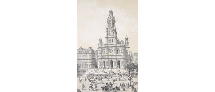 Nouvelle église de la Trinité - Paris et ses ruines, Lithographie originale - Erste Ausgabe - Edition-Originale.com