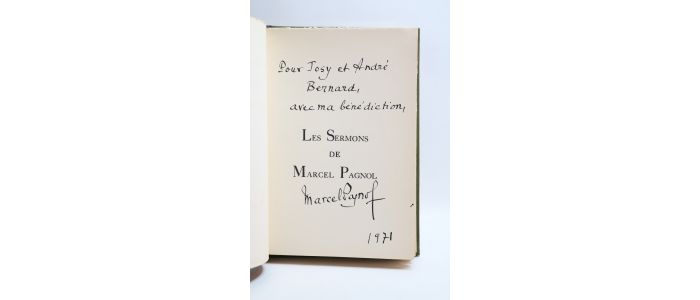 PAGNOL : Les sermons de Marcel Pagnol - Libro autografato, Prima edizione - Edition-Originale.com