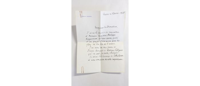 PAGNOL : Lettre autographe signée à un directeur de chaîne de télévision - Signiert - Edition-Originale.com