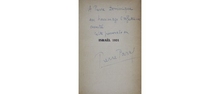 PARAF : Israël 1931 - Signiert, Erste Ausgabe - Edition-Originale.com