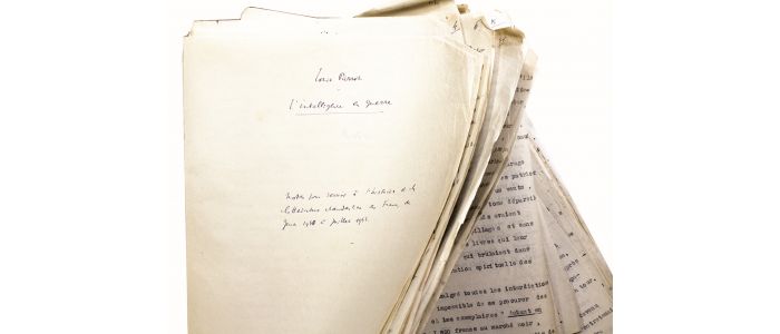 PARROT : Tapuscrit avec ajouts manuscrits autographes de L'intelligence en guerre - Signiert, Erste Ausgabe - Edition-Originale.com