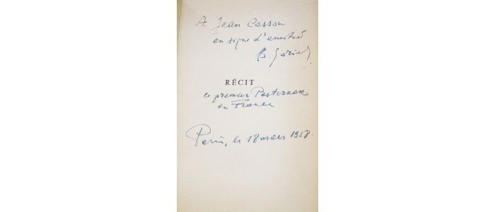 PASTERNAK : Récit - Signed book, First edition - Edition-Originale.com