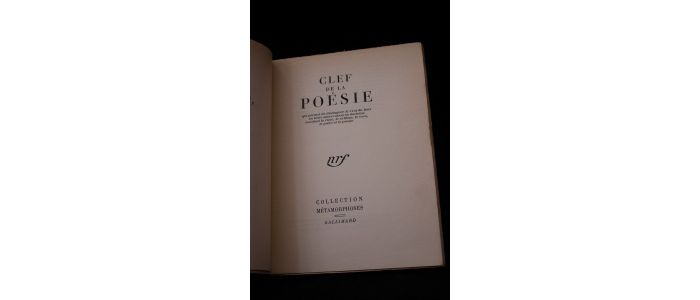 PAULHAN : Clef de la poésie - Edition Originale - Edition-Originale.com