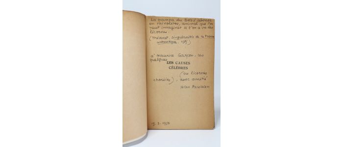 PAULHAN : Les causes célèbres - Autographe, Edition Originale - Edition-Originale.com
