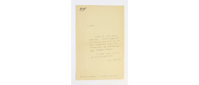 PAULHAN : Lettre autographe signée de Jean Paulhan à un auteur - Signed book, First edition - Edition-Originale.com