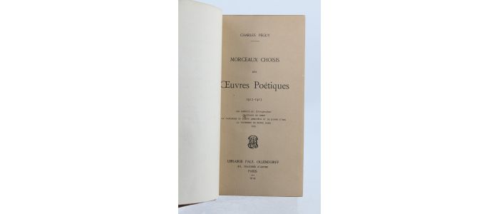 PEGUY : Morceaux choisis des Oeuvres poétiques - Prima edizione - Edition-Originale.com