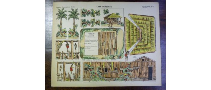 Grandes constructions faciles : Case indienne. Imagerie d'Épinal Pellerin n°43.  - Erste Ausgabe - Edition-Originale.com