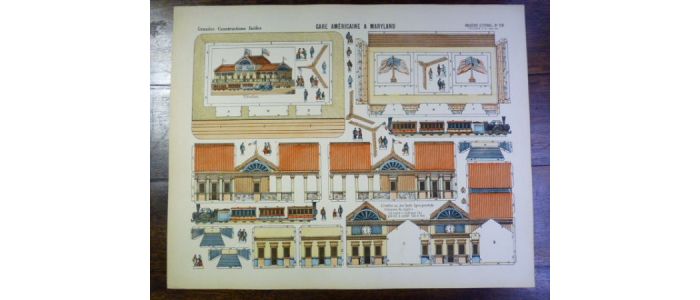 Grandes constructions faciles : Gare américaine à Maryland. Imagerie d'Épinal Pellerin n°56.  - First edition - Edition-Originale.com