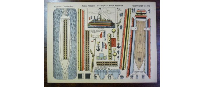 Moyennes constructions (Marine française) : Le REQUIN, Bateau Torpilleur. Imagerie d'Épinal Pellerin n°872.  - Prima edizione - Edition-Originale.com