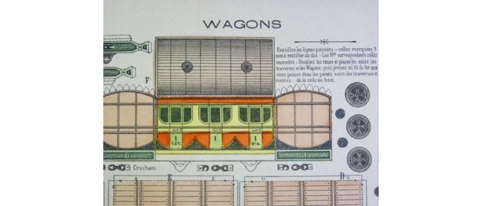 Petites constructions : Wagons. Imagerie d'Épinal Pellerin n°1205.  - Erste Ausgabe - Edition-Originale.com