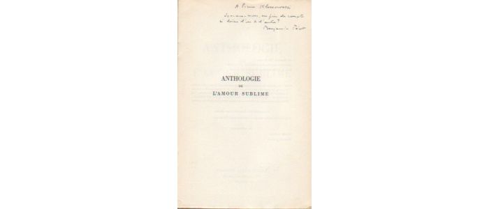PERET : Anthologie de l'amour sublime - Signed book, First edition - Edition-Originale.com