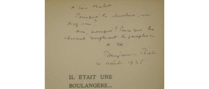 PERET : Il était une boulangère - Signiert, Erste Ausgabe - Edition-Originale.com