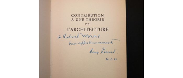 PERRET : Contribution à une théorie de l'architecture - Signed book, First edition - Edition-Originale.com