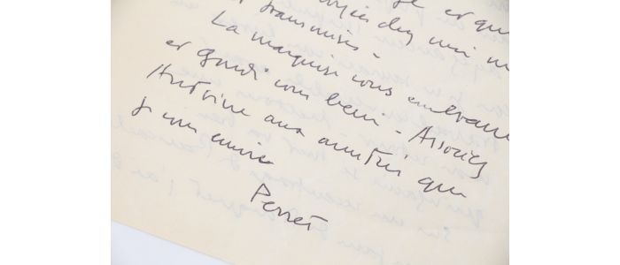 PERRET : Lettre autographe adressée à Roger Nimier - Autographe, Edition Originale - Edition-Originale.com