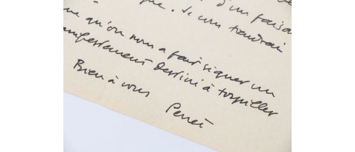 PERRET : Lettre autographe adressée à Roger Nimier - Autographe, Edition Originale - Edition-Originale.com