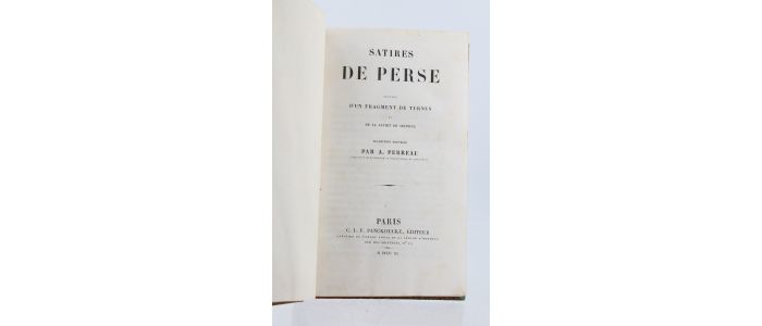 PERSE : Satires suivies d'un fragment de Turnus et de la Satire de Sulpicia - Edition-Originale.com