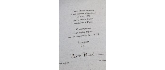 PEUCHMAURD : L'entretien des haies - Autographe, Edition Originale - Edition-Originale.com