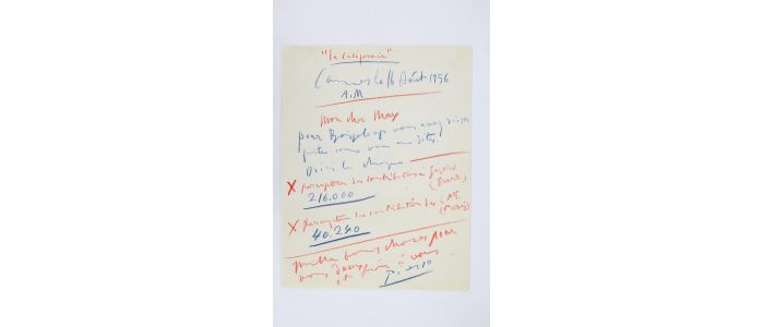 PICASSO : Lettre autographe bleue et rouge signée adressée à Max Pellequer - Autographe, Edition Originale - Edition-Originale.com