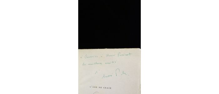 PIEYRE DE MANDIARGUES : L'âge de craie suivi de Hedera - Autographe, Edition Originale - Edition-Originale.com