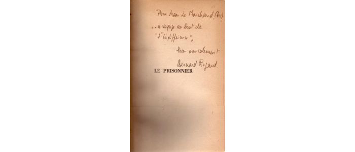 PINGAUD : Le prisonnier - Signiert, Erste Ausgabe - Edition-Originale.com